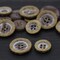 12 Pieces Small Faux Wood Plastic Buttons 24L 15mm / 5/8" Sanded Four Hole Multipurpose Buttons